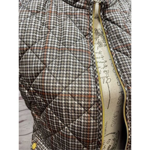 St. John's Bay small brown and red plaid zip up puffy vest (#1857) - Picture 3 of 5